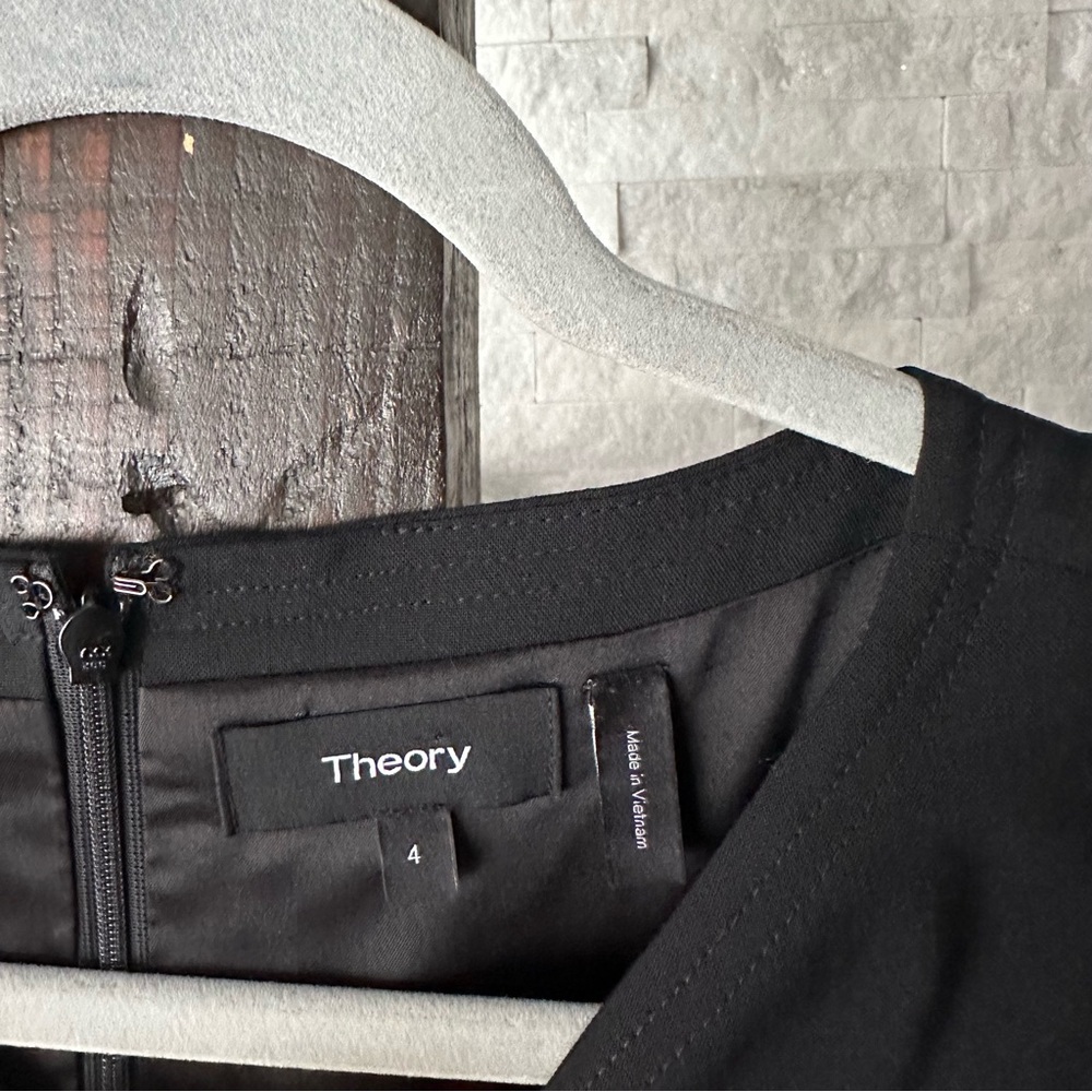 Theory Black “Risbana” Traceable Wool Sheeth Line… - image 3
